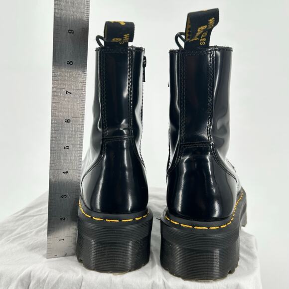 Women's 7M Black Doc Dr. Marten's Jadon Smooth Leather Platforms Boots - Picture 6 of 8